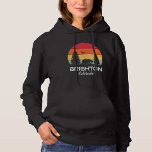 Brighton Colorado Mountain Forest Retro Sunset Hoodie