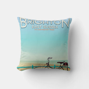 Brighton, East Sussex vintage travel poster. Cushion