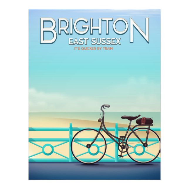 Brighton, East Sussex vintage travel poster. Photo Print (Front)