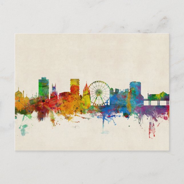 Brighton England Skyline Postcard (Front)
