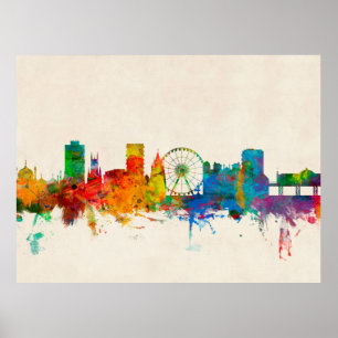 Brighton England Skyline Poster
