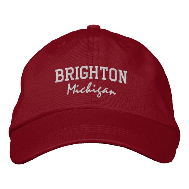 Brighton Michigan Embroidered Baseball Hat (Front)