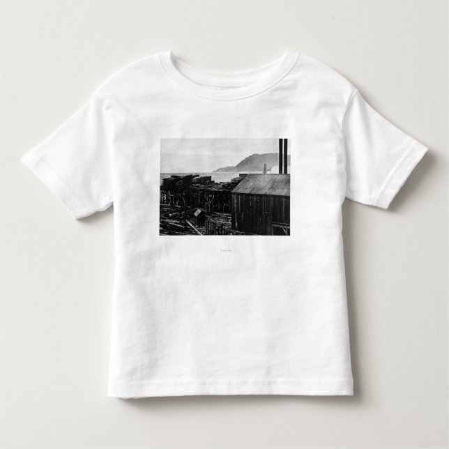 Brighton, Oregon Lumber Mills on Coast Photograp Toddler T-Shirt (Front)
