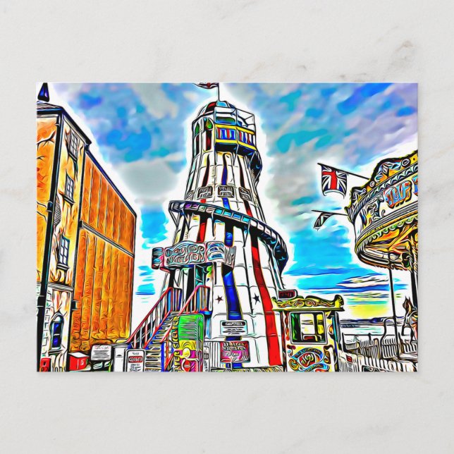 Brighton Palace Pier Fairground Rides Postcard (Front)