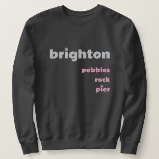 Brighton Pebbles Rock Pier M Gray Pink Sweater