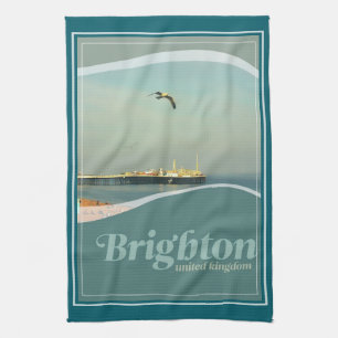 Brighton Pier Seagull Postcard Tea Towel