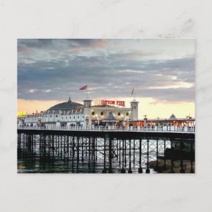Brighton Pier Sunset Photo Postcard
