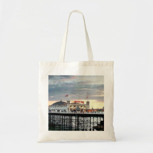 Brighton Pier Sunset Photo Tote Bag