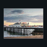 Brighton Pier Sunset Postcard<br><div class="desc">Photo taken of the Pier in Brighton,  UK with a nice sunset in the background</div>