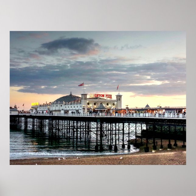 Brighton Pier Sunset Poster (Front)