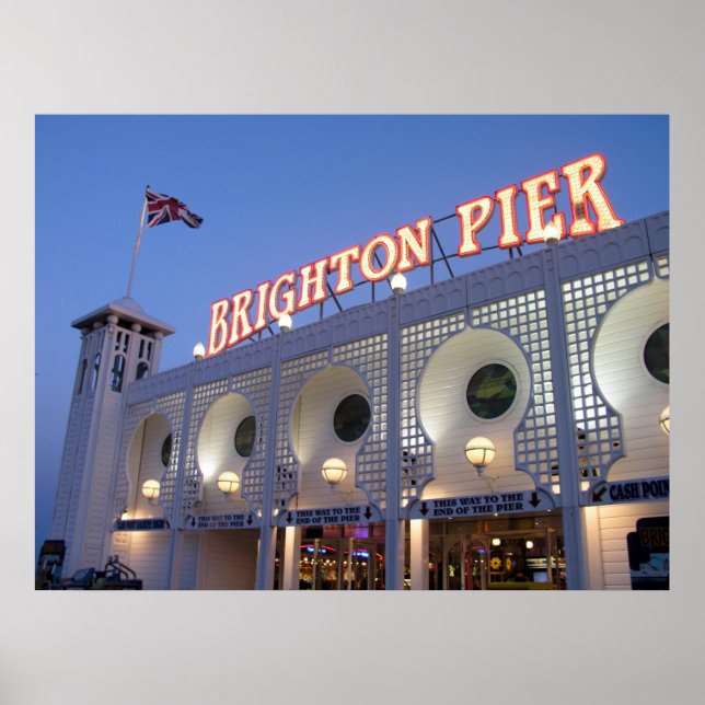Brighton Pier, Sussex, UK Poster (Front)