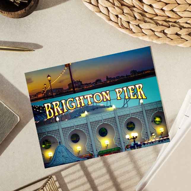 Brighton Pier UK Two Photos Postcard (Creator Uploaded)