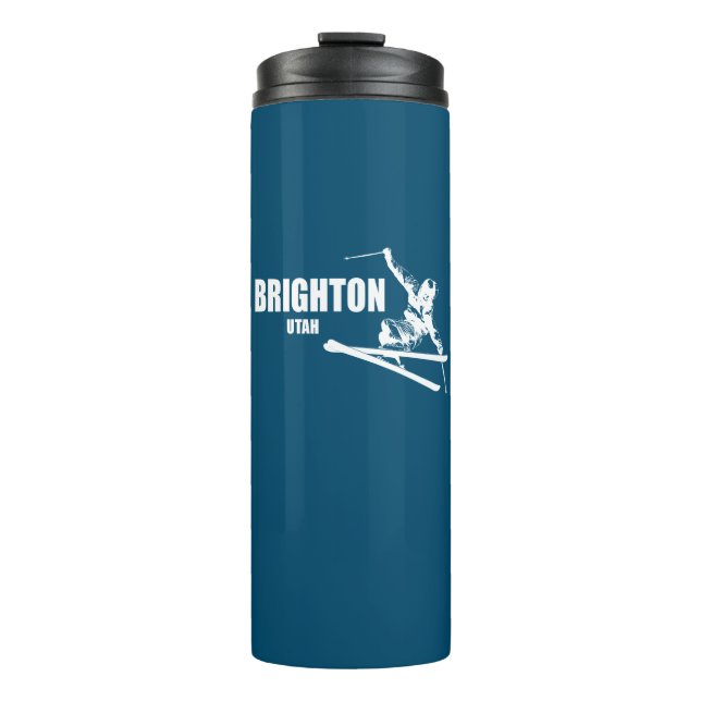 Brighton Resort Utah Skier Thermal Tumbler (Front)