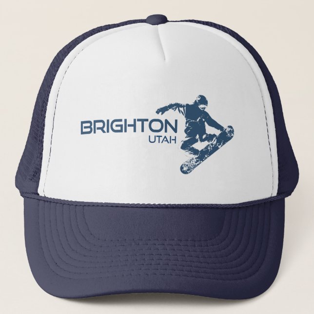 Brighton Resort Utah Snowboarder Trucker Hat (Front)