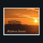 Brighton Sunset Postcard<br><div class="desc">Postcard of the sun sett8ing behind Brighton's West Pier</div>