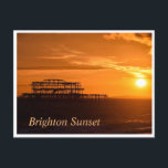 Brighton Sunset Postcard<br><div class="desc">Postcard of the sun sett8ing behind Brighton's West Pier</div>