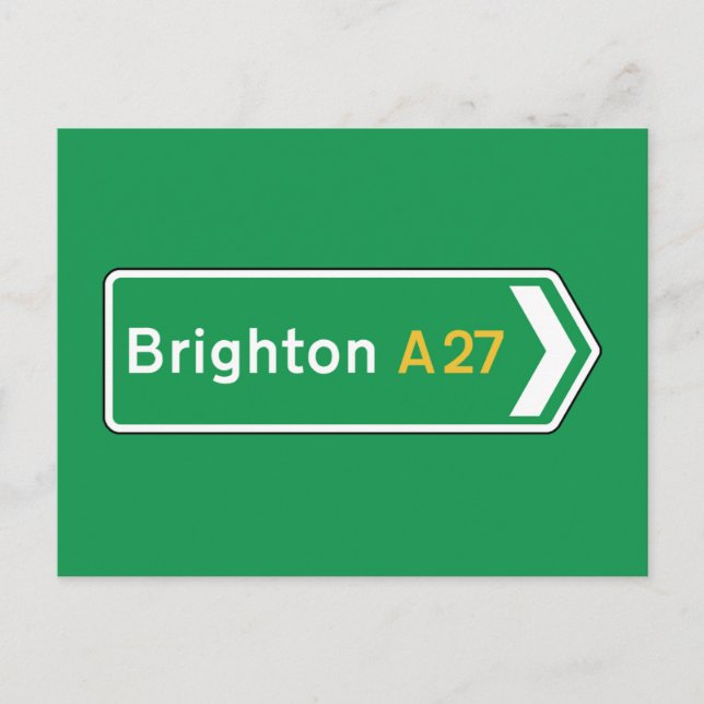 Brighton, UK Road Sign Postcard (Front)