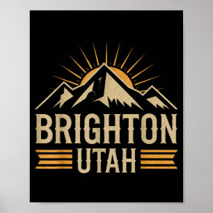 Brighton utah mountain skiing vacation ski utah poster