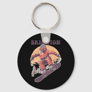 Brighton Utah Retro Snowboard Key Ring