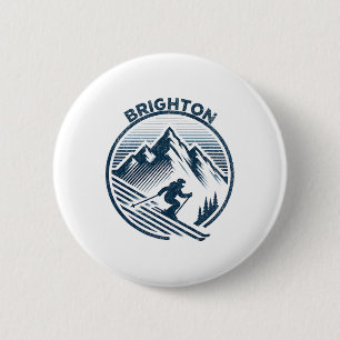 Brighton Utah Ski Resort Winter Skiing 6 Cm Round Badge