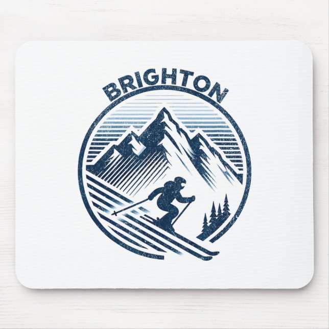 Brighton utah ski resort winter skiing  mouse pad (Front)