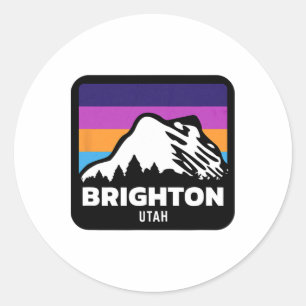 Brighton Utah Skiing Snowboarding Family Ski Trip  Classic Round Sticker