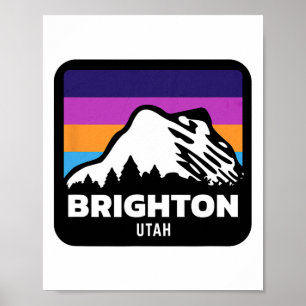 Brighton Utah Skiing Snowboarding Family Ski Trip Poster