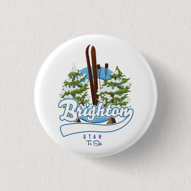 Brighton Utah to ski logo 3 Cm Round Badge (Front)