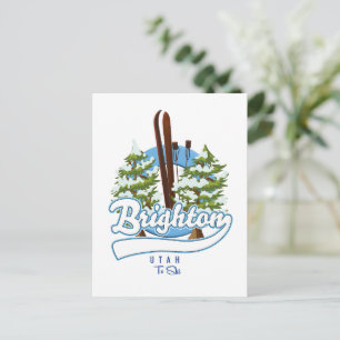 Brighton Utah to ski logo Postcard