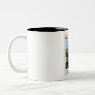 Brighton Vintage Watercolour Travel  Two-Tone Coffee Mug