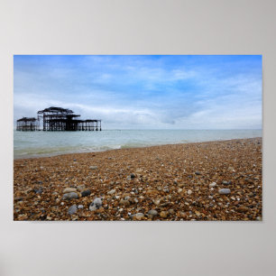 Brighton West Pier landscape Poster