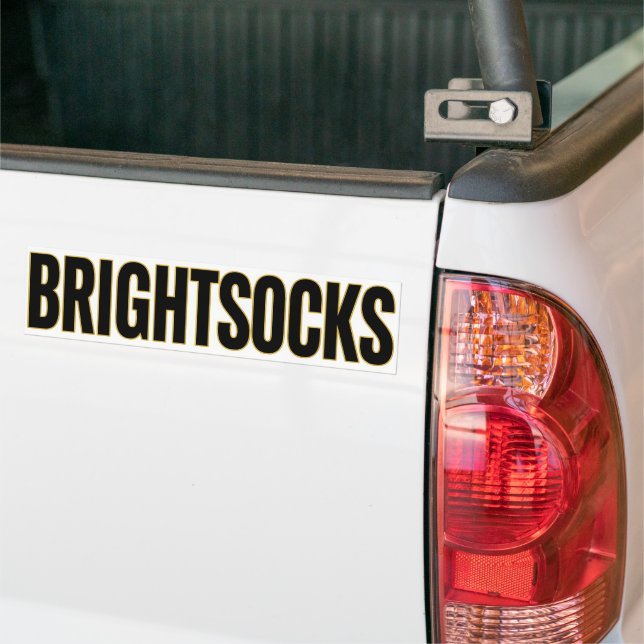 BRIGHTSOCKS BUMPER STICKER (On Truck)