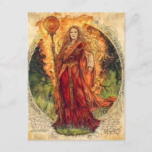 Brigid  Celtic Goddess of Fire and Healing Postcard (Front)
