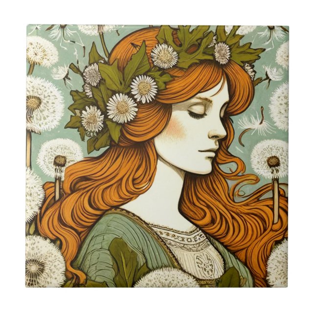 Brigid Goddess Dandelion                           Ceramic Tile (Front)