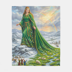 Brigid’s Mantle (Bringing the Spring) Fleece Blanket