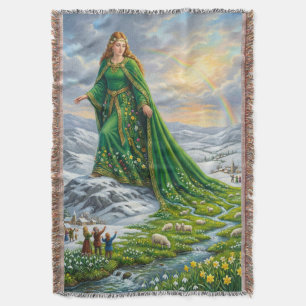 Brigid’s Mantle (Bringing the Spring) Throw Blanket