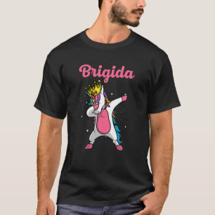 BRIGIDA Name Personalised Birthday Dabbing Unicorn T-Shirt
