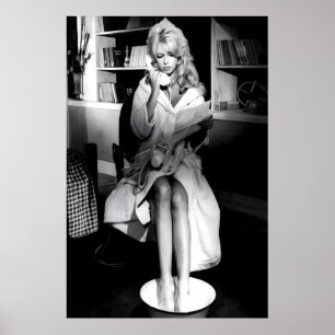 Brigitte Bardot Vintage Print, Black and White Poster