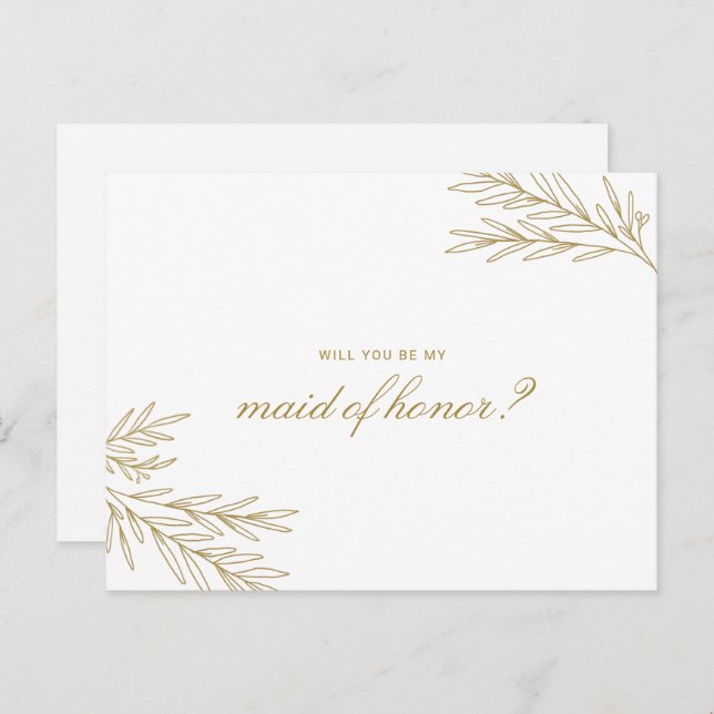 Brigitte Simple Minimal Will you be my bridesmaid  Invitation Postcard (Front/Back)