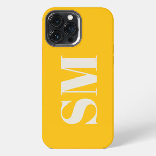 Brigt Yellow Monogram initial iPhone 13 Pro Max Case