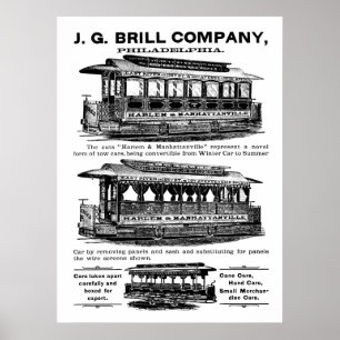 Brill Company Streetcars and Trolleys  Poster