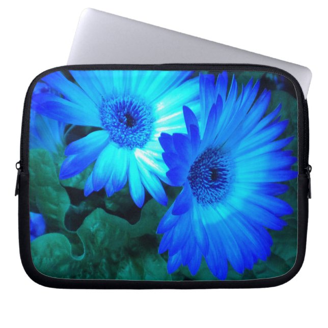 Brillian Blue Daisies Laptop Sleeve (Front)