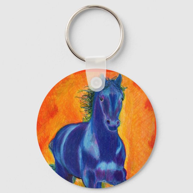 Brillian Blue Horse Key Ring (Front)