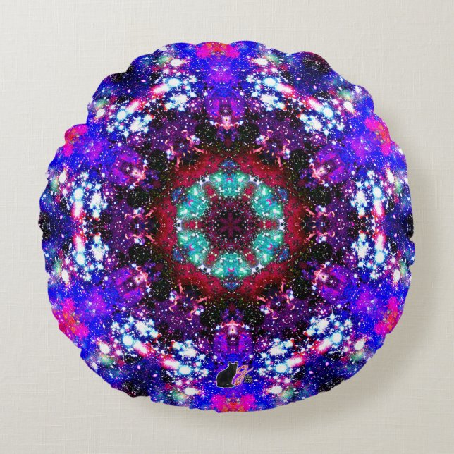 Brilliance Stellar Kaleid Round Pillow (Front)