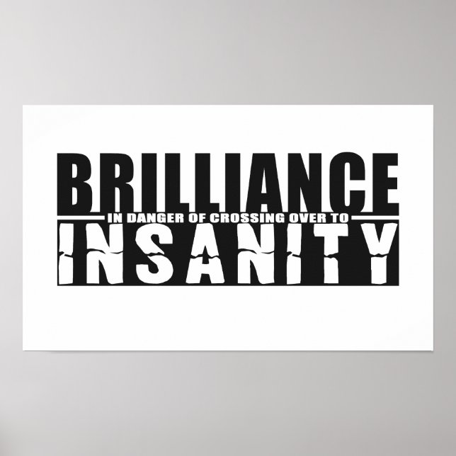 BRILLIANCE VS INSANITY custom colour poster (Front)
