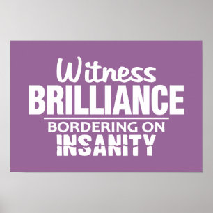 BRILLIANCE VS INSANITY custom colour poster