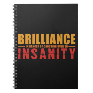 BRILLIANCE VS INSANITY custom notebook