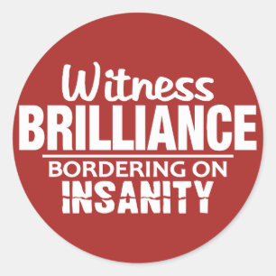 BRILLIANCE VS INSANITY custom stickers