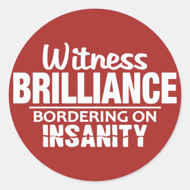 BRILLIANCE VS INSANITY custom stickers (Front)