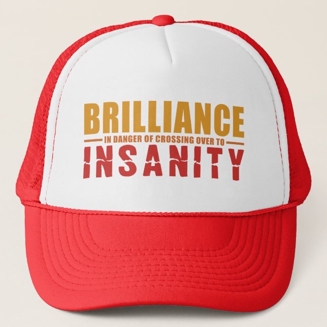 BRILLIANCE VS INSANITY hat - choose style & colour (Front)